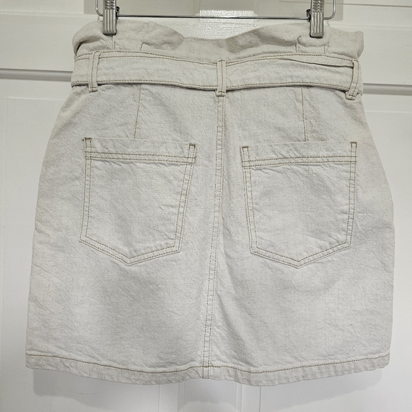 Free People Splendor In The Grass Front Tie Paper Bag Waist Mini Skirt Size 8 - Picture 11 of 16